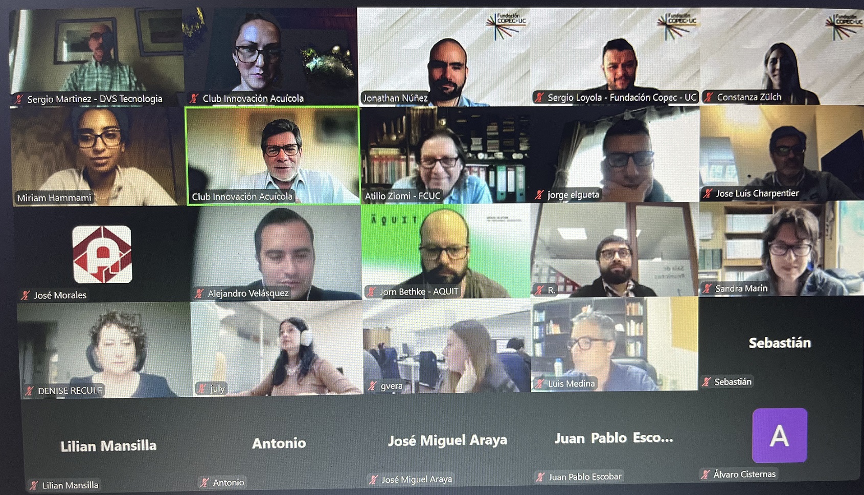 Club Innovación Acuícola realizó webinar con Fundación COPEC UC sobre concurso de I+D